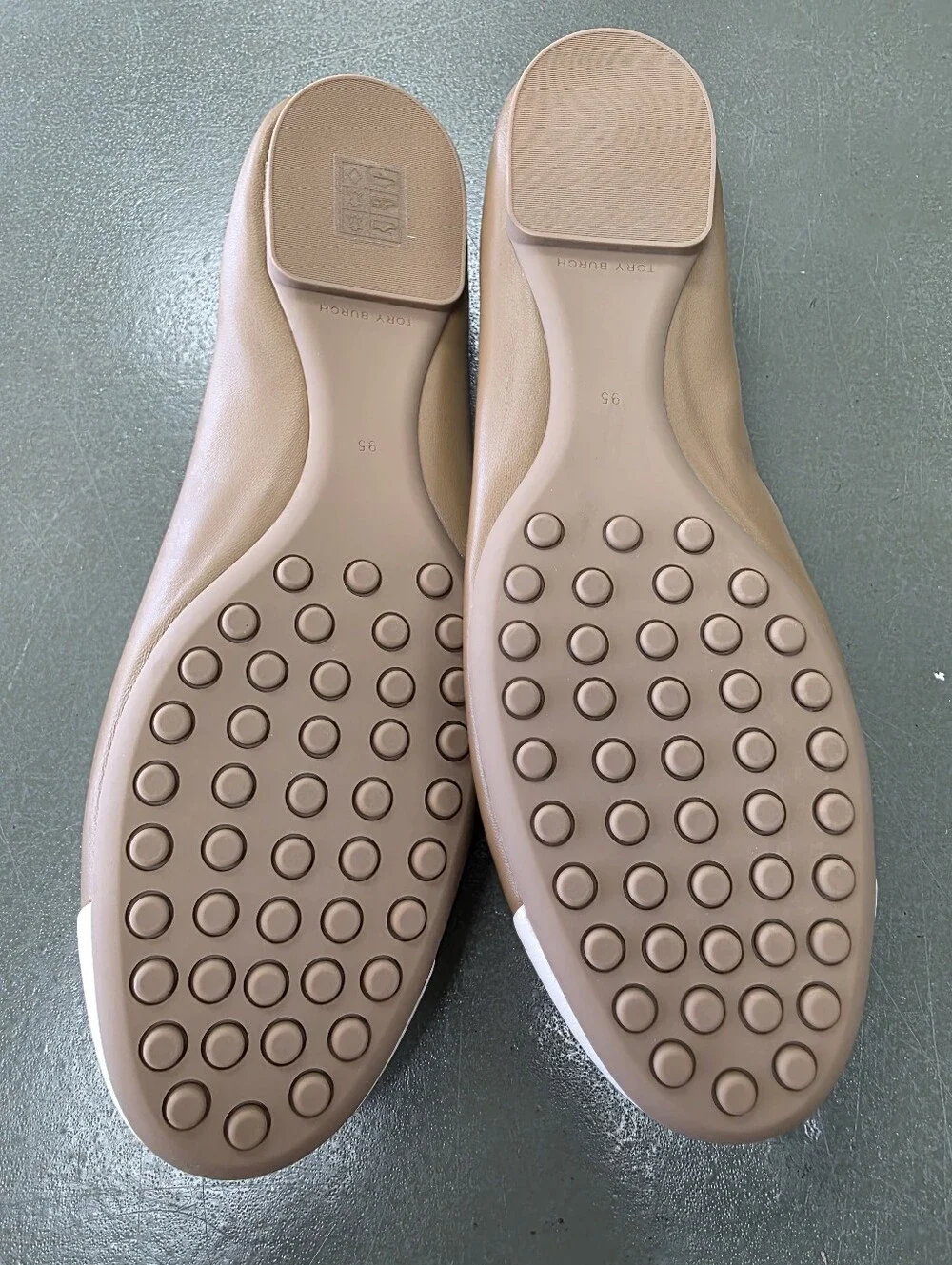 New Tory Burch Cap Toe Claire Leather Ballet Flats Sz 9.5 $275